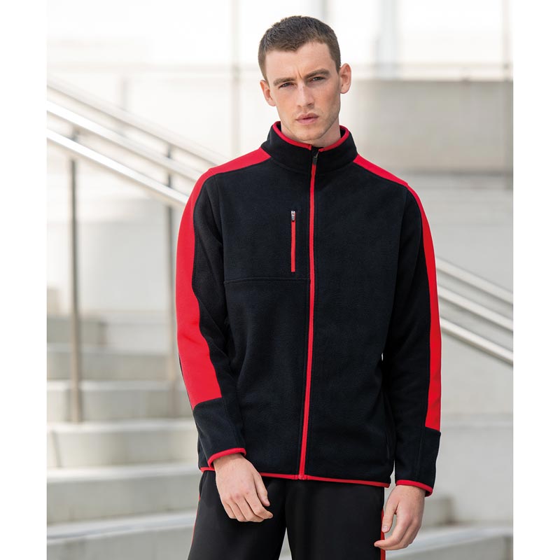 Unisex microfleece jacket - Black/ Red XS